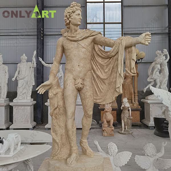 Yellow Marble Classic Design Apollo Belvedere Statue