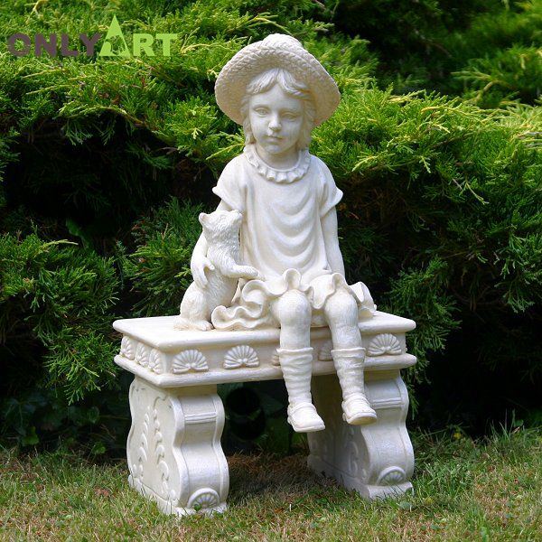 bench garden statue