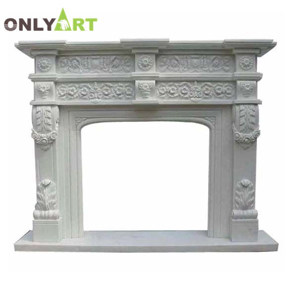 Factory customized hand carved marble surrounds for fireplaces OLA-M167