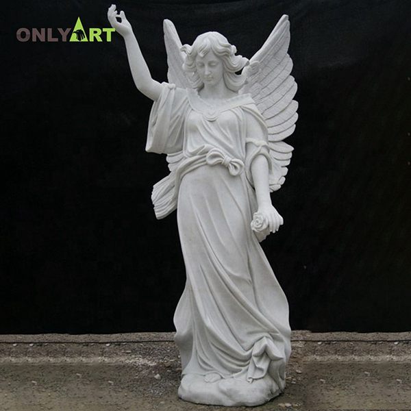 High polishing marble small white angel figurines for sale OLA-T111