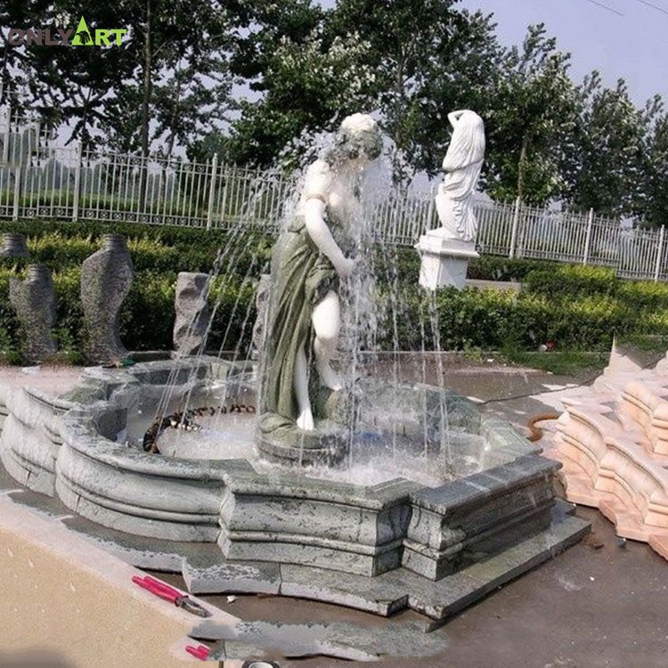 High quality green marble water fountain for sale OLA-F305