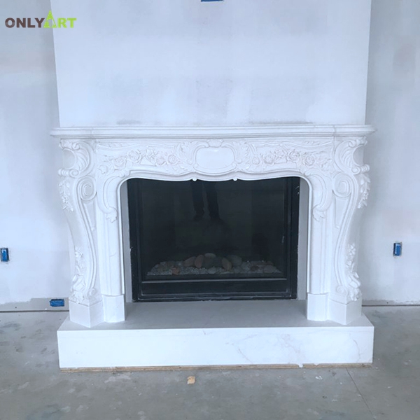 Home decor white marble fireplace with mantels OLA-M148