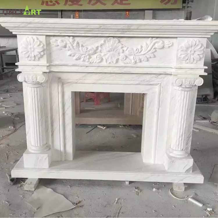 Indoor decoration cheap white marble fireplace for sale OLA-M146