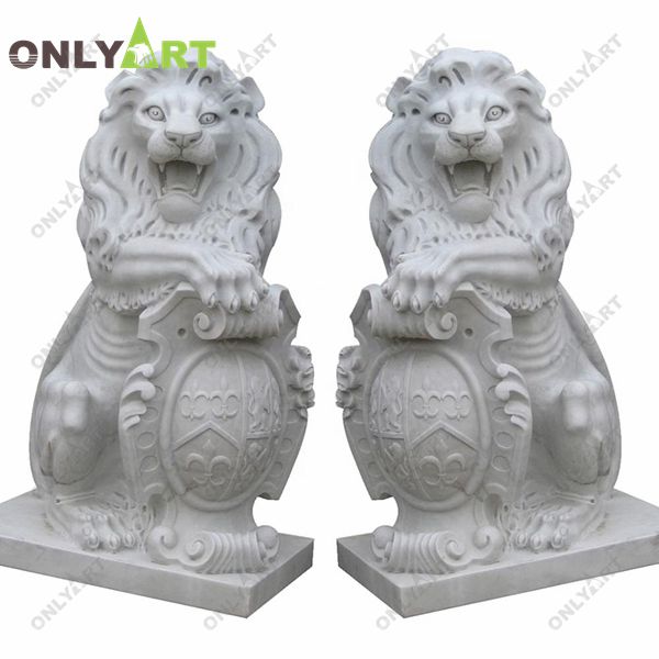Italian marble lion statues for garden decoration OLA-A114