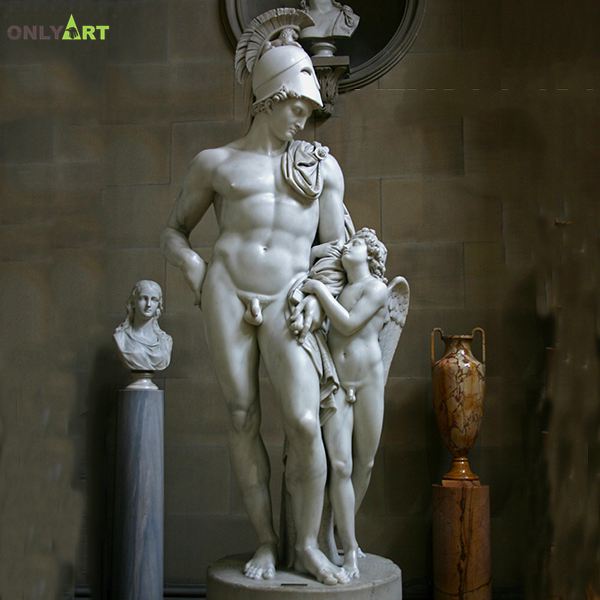 Marble Mars Restrained And Cupid Statue By John Gibson