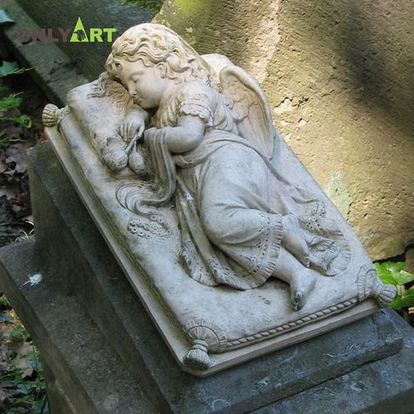 Marble lying cherub angel statue OLA-T106