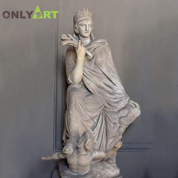 Natural marble sitting goddess lady Fortuna statue