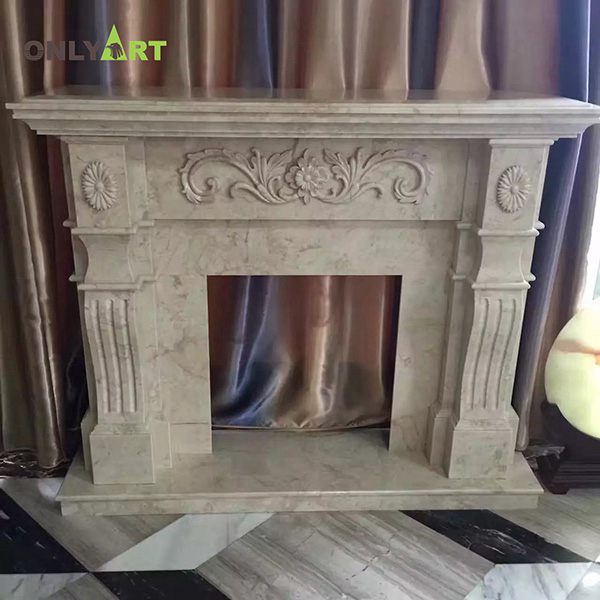 Western style hand carved marble electric fireplace for sale OLA-M164