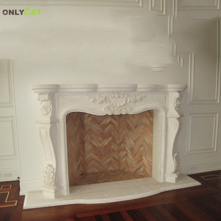 White fireplace mantel styles for home decoration OLA-M159