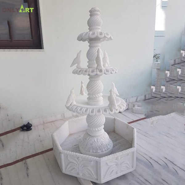 White marble water fountain for sale near me OLA-F306