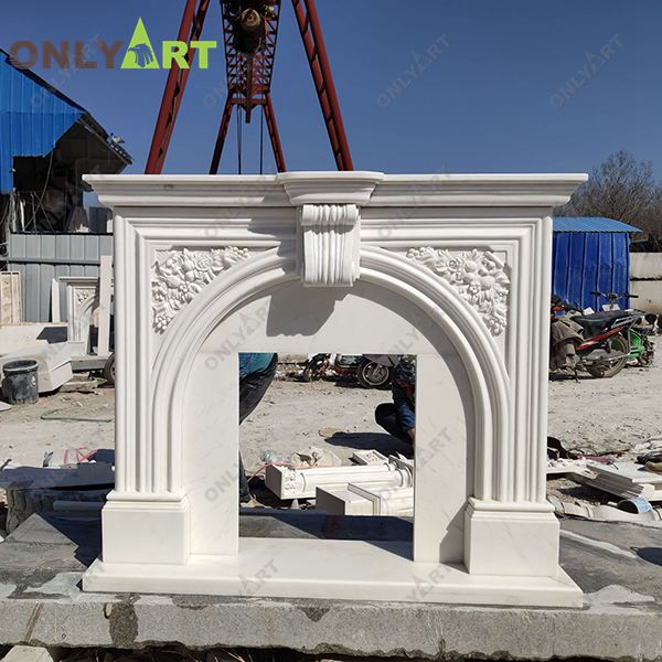 white marble fireplace mantel