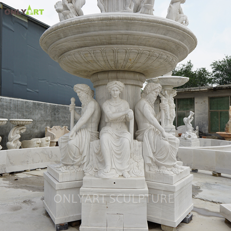 marble fountain with lady statue
