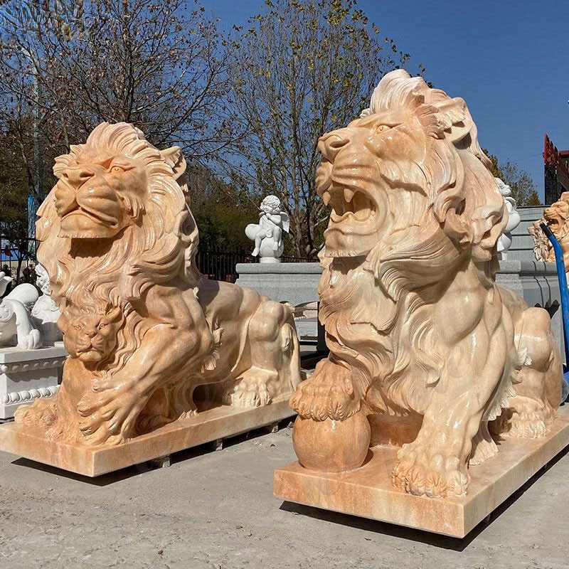 lion statues for sale,lion sculpture outdoor,lion front door statues,Sitting natural marble Lion sculpture,marble large outdoor lion statues