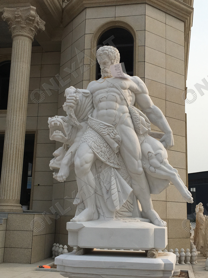 hercules and cerberus statue