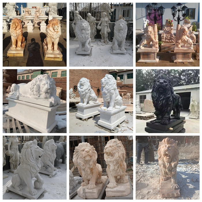 marble lion statues outdoor