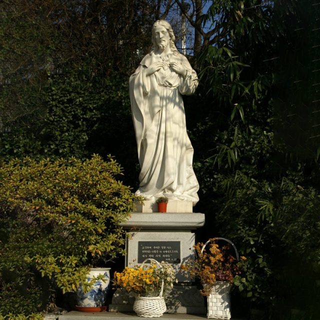 Religious Catholic Marble Sacred Heart of Jesus Statues