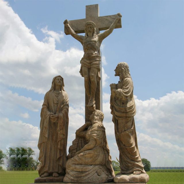 Marble Jesus on Cross Statue