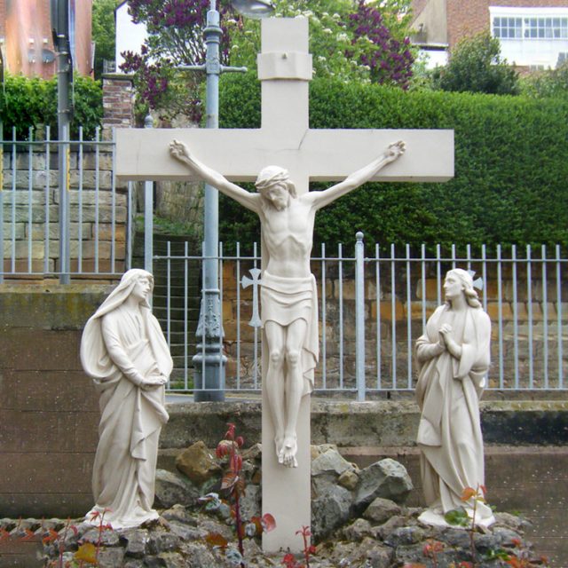Life Size Stone Marble Christ Jesus On Cross Statue