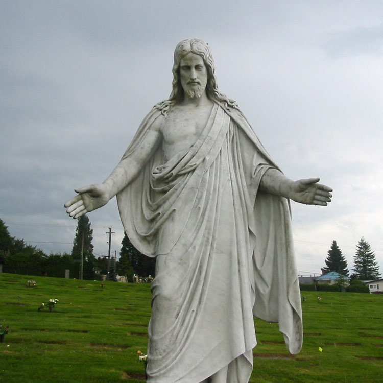 White Marble Life Size Jesus Religious Sculpture
