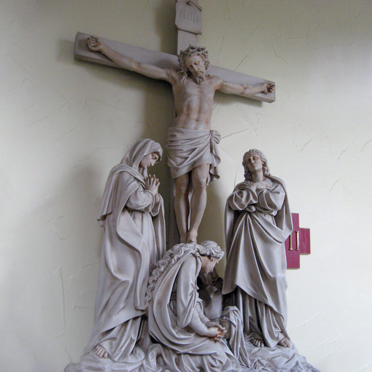 Religious Marble Jesus Christ Cross Statue