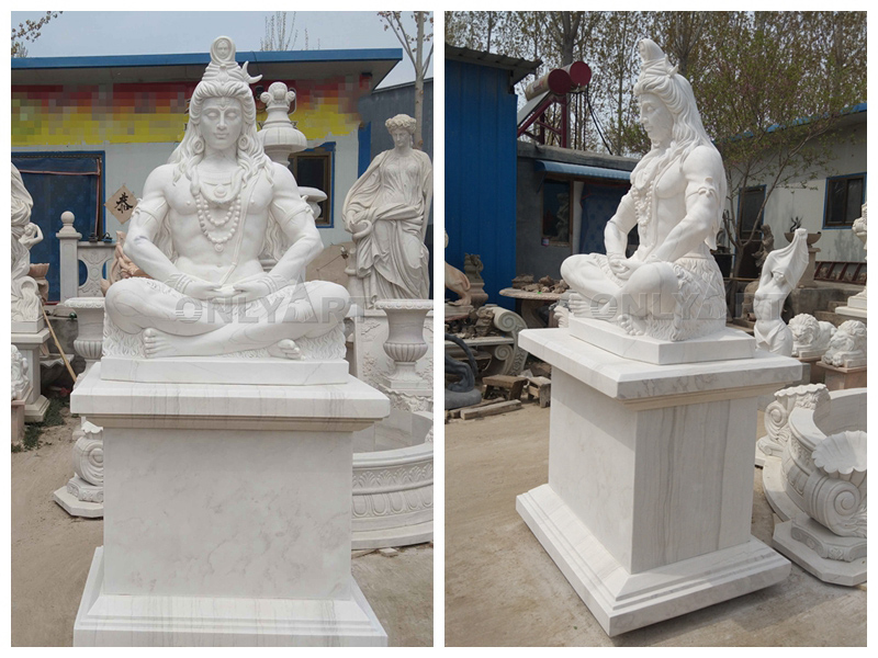 white marble shiva statue