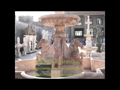 Onlyart Factory Making Natural Sunset Red Marble Water Fountain Sale